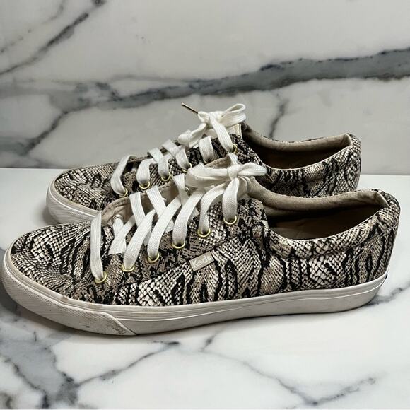 Keds | Women's Cream Black Snakeskin Memory Foam Jump Kick Shoes Sz 11 - Picture 4 of 7